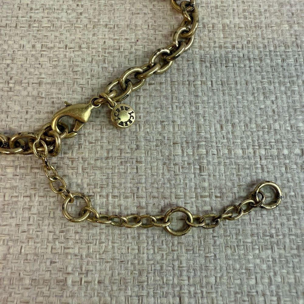 J Crew Gold Yellow Green Clear Crystal Necklace - Picture 4 of 4